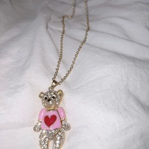 Gold Teddy Bear Necklace